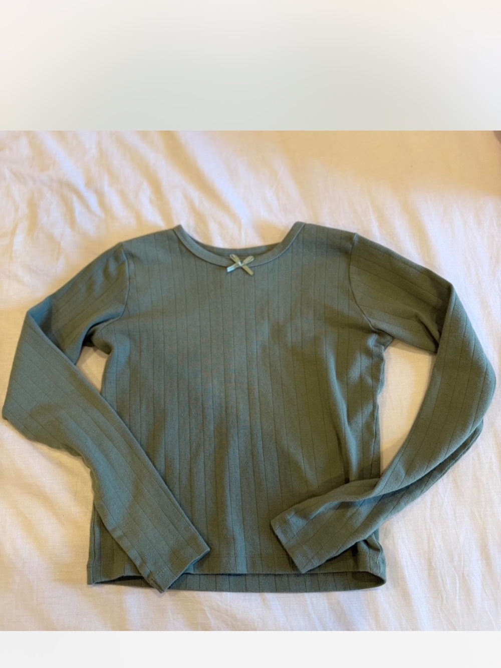 Daily Drills Ribbed Long-Sleeve Top in Sage Green